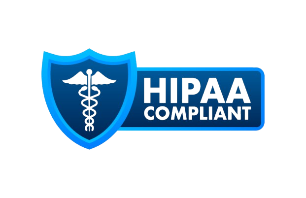 HIPAA compliant logo blue