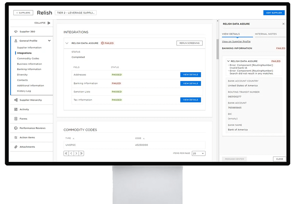 Relish Data Assure validation steps in the integration
