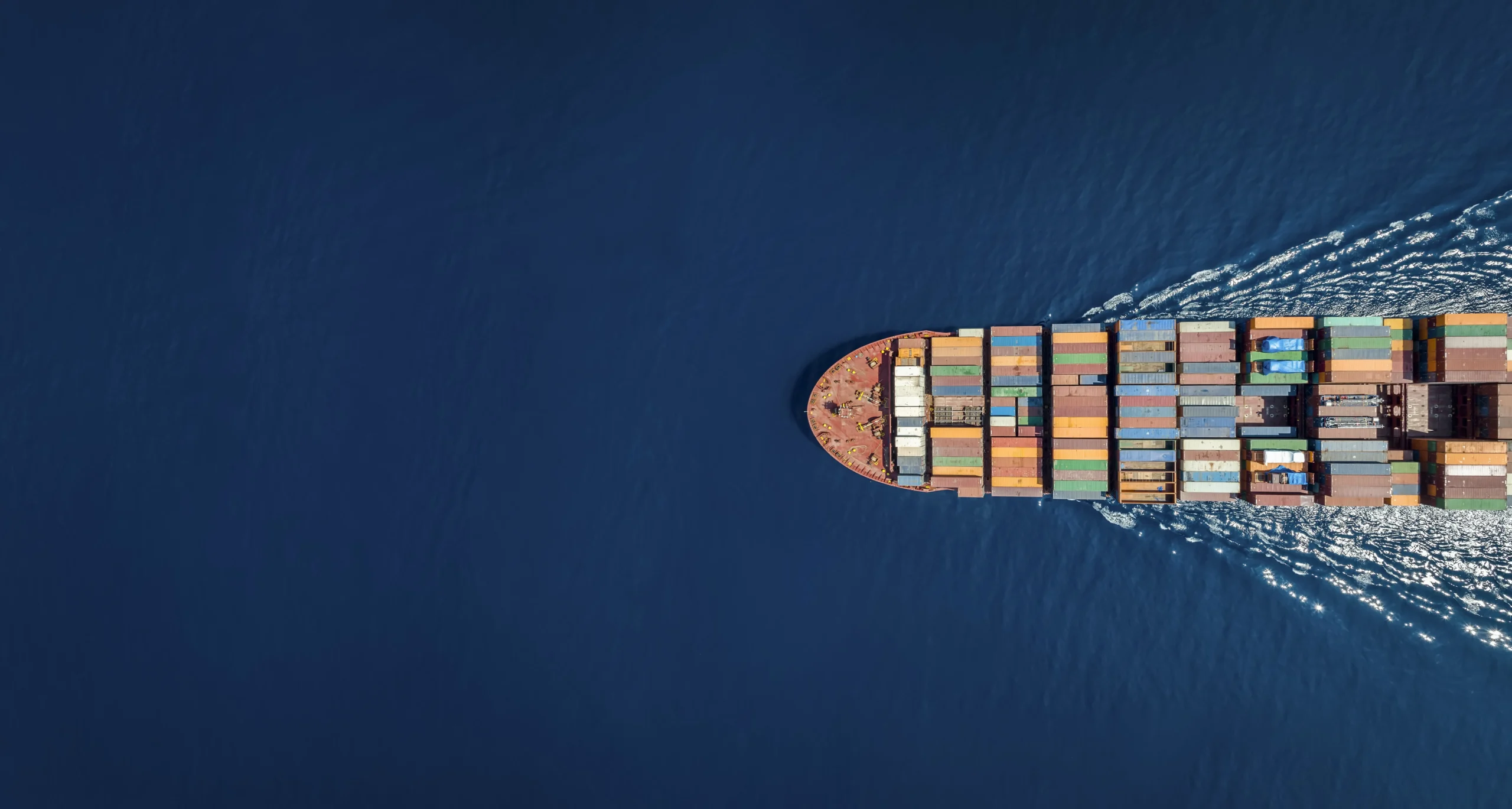 A large shipping freight carrying products overseas